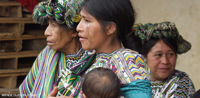 women and a baby in Guatemala