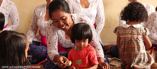 woman and toddler