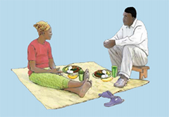 illustration of two people in conversation