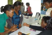 Uganda Nutrition Fellows problem solving during the workshop.