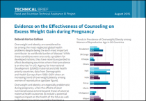First page of technical brief on counseling effect on weight gain during pregnancy
